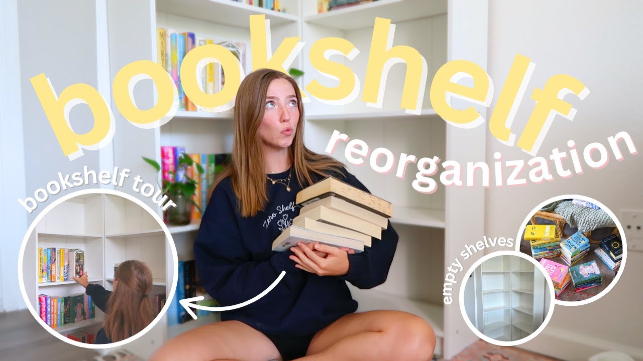 FULL bookshelf reorganization 📖📚🪴 | PLUS bookshelf tour! | cleaning, decorating, physical tbr & more