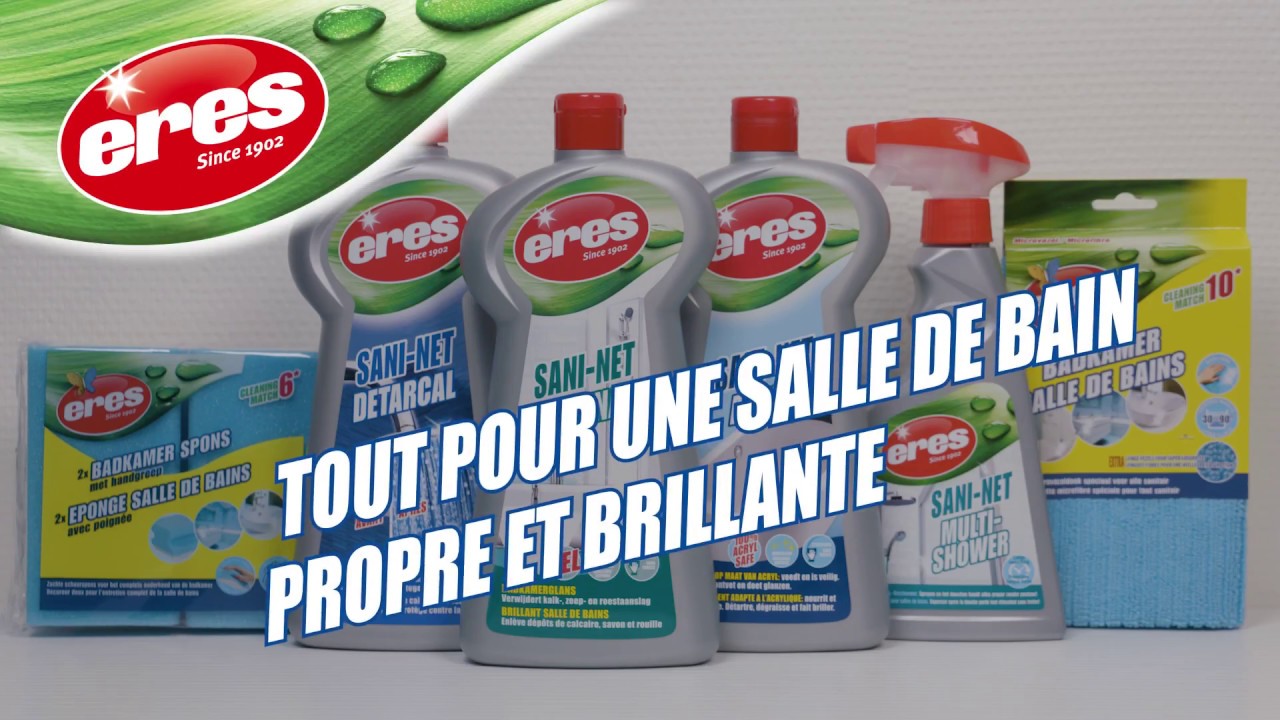 Comment enlever du calcaire et des résidus de savon dans la salle de bains? Avec ERES SANI-NET !