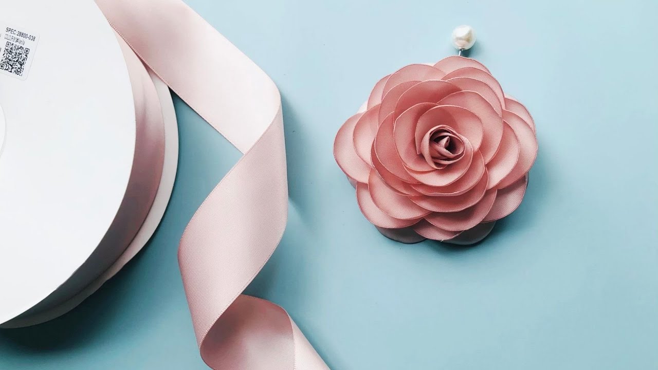 DIY Camellia Flower From Ribbon Easy Tutorial I Flower Making How To Make I NhanDo Handmade