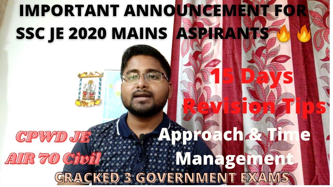 SSC JE 2020 MAINS LAST MOMENT TIPS & REVISION STRATEGY 💯