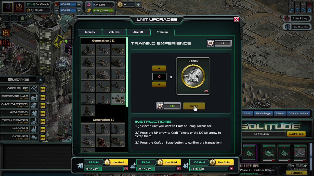 War Commander : Tokens | Training Experience (TEX) | August 2019