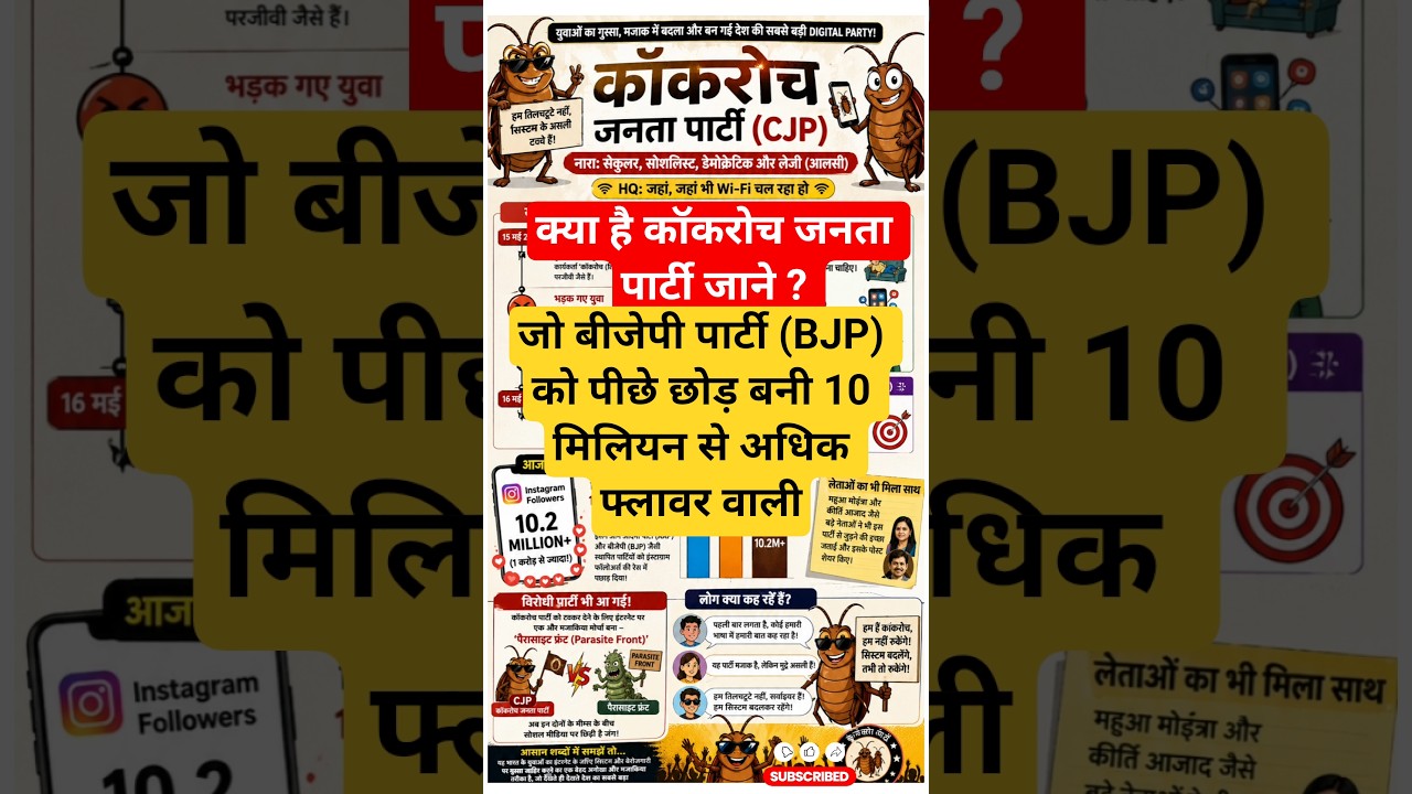 COCKROACH JANATA PARTY KYA HAI | COCKROACH JANATA PARTY NEWS