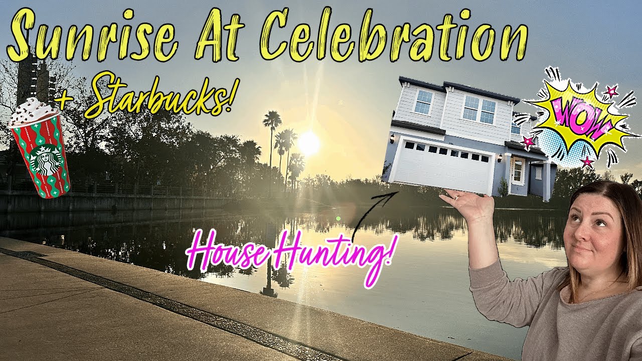 Magical Sunrise at Celebration, Florida 🌅 | Exploring New Homes & Starbucks Bliss!