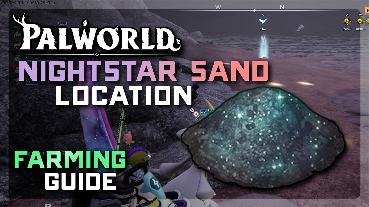 Palworld 1.0 Nightstar Sand Location ✨ Feybreak Island Night Farming Guide