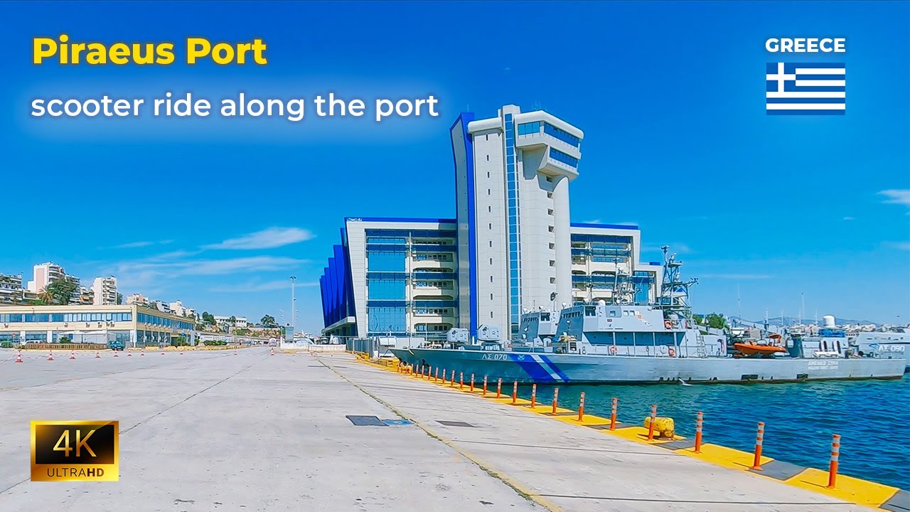 🚤 Piraeus Port Scooter Ride | Ferries & Ships | Relaxing Real Street Sounds