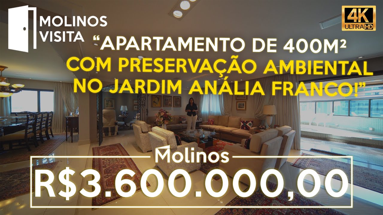 APARTAMENTO DE LUXO DE R$3.600.000 COM PRESERVAÇÃO AMBIENTAL NO JARDIM ANÁLIA FRANCO! | MC3830