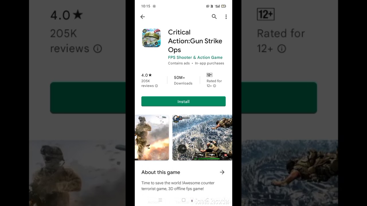#critical Action: Gun strike ops #new #gun #game 😱🎮 under only 50 mb🤯