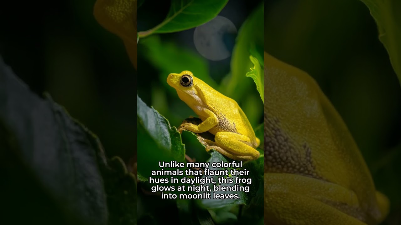 The Lemon-Yellow Tree Frog is only active in the darkness of night.