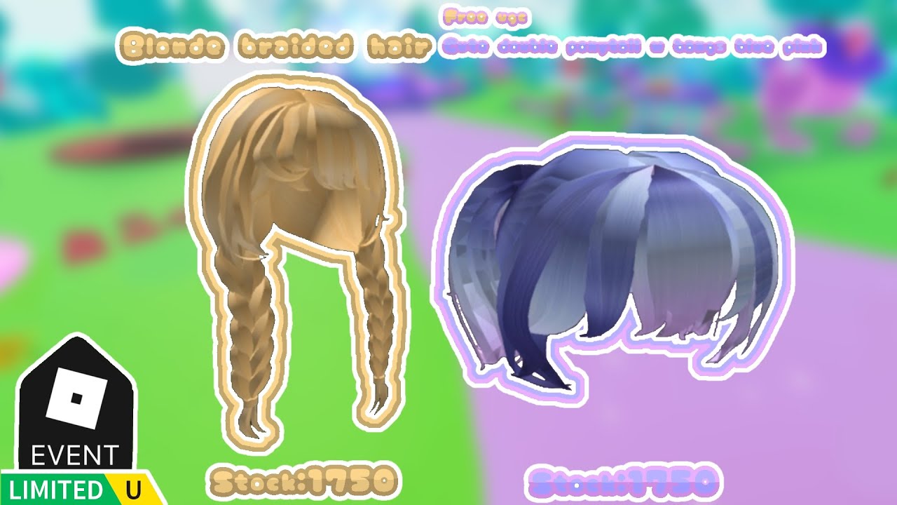 Free ugc raise a rainbocorn [Blonde bradied hair and cute double ponytail w bangs blue pink]