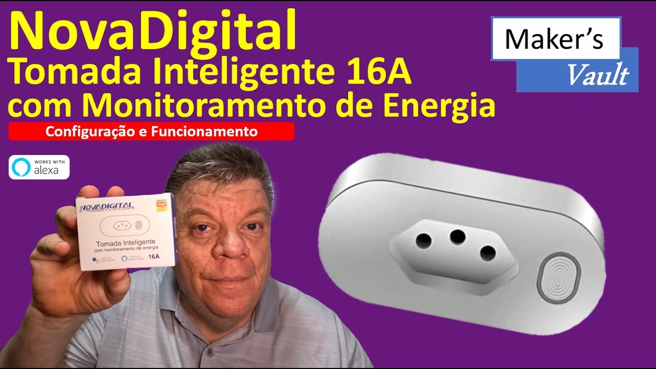 Nova Digital Tomada Inteligente 16A com Monitoramento de Energia - Use com Alexa!