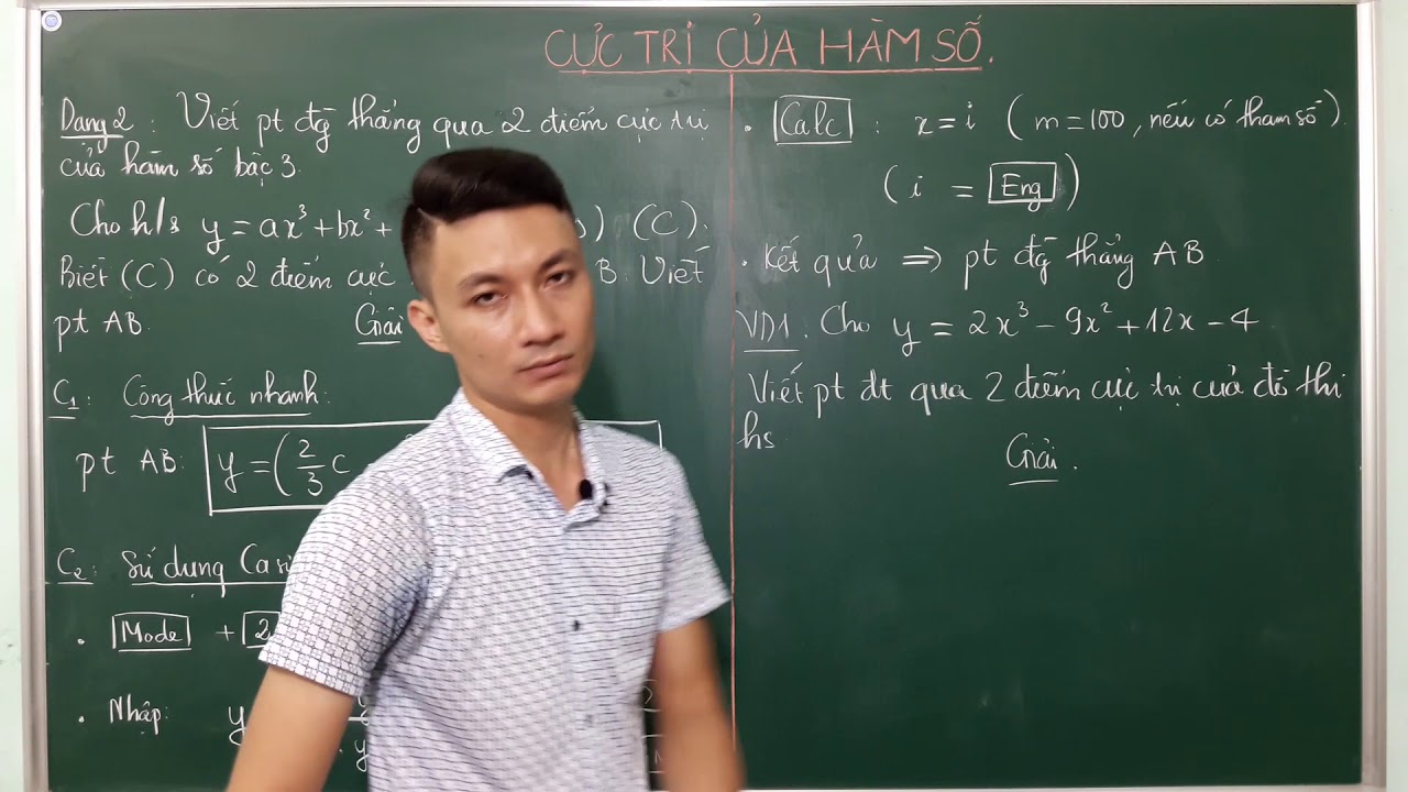 [ Cực trị ] Dạng 2:Viết phương trình đường thẳng qua 2 điểm cực trị.
