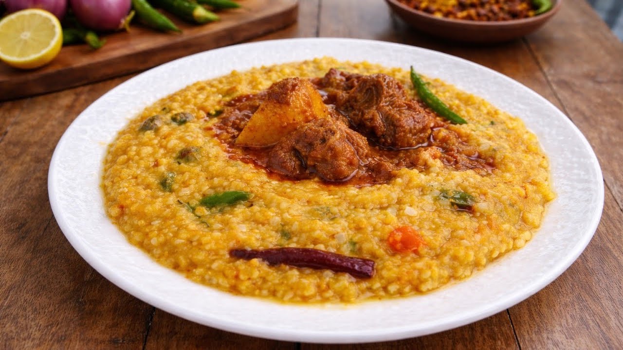 শীতের স্পেশাল পাতলা খিচুড়ি। মুরগির মাংস দিয়ে দারুণ স্বাদ 