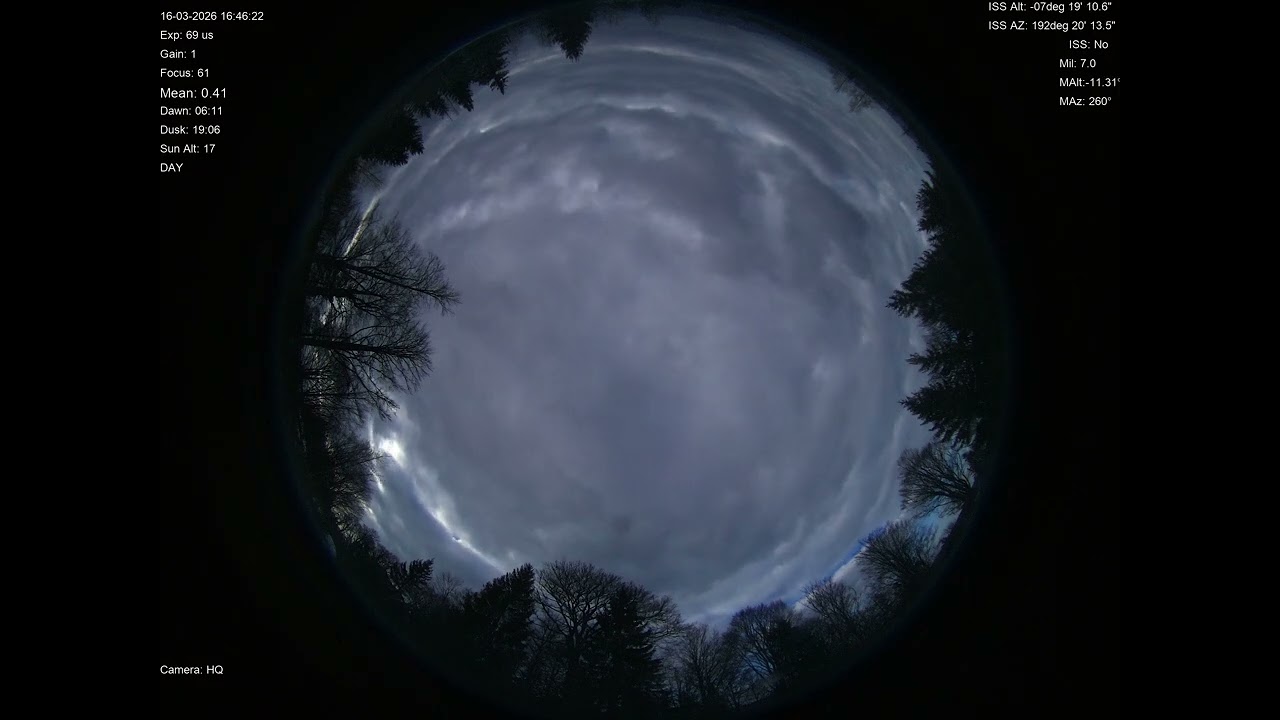 2026-03-16 All sky camera capture from Poiana Rusca Mountains, Romania