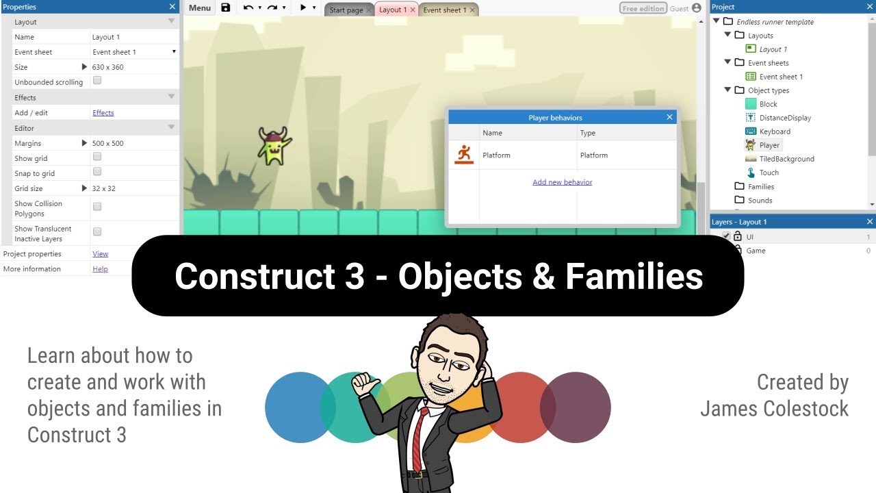Construct 3 - Objects & Families
