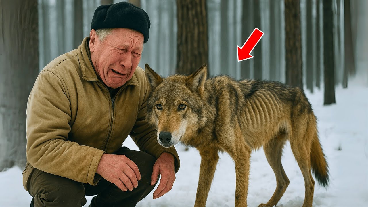 WYCZERPANY WILK POPROSIŁ O POMOC STARSZEGO MĘŻCZYZNĘ… ALE NIKT NIE SPODZIEWAŁ SIĘ TAKIEGO FINAŁU!