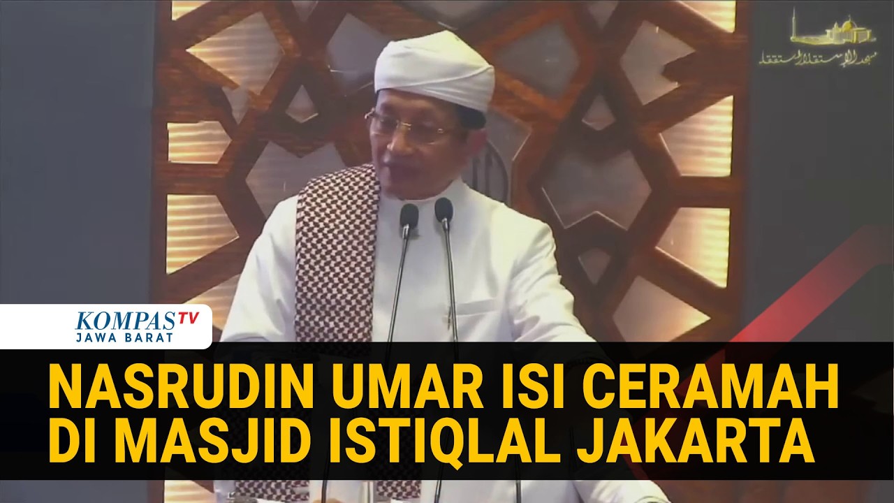 Potret Menag Nasaruddin Umar Ceramah Shalat Tarawih Perdana di Masjid Istiqlal