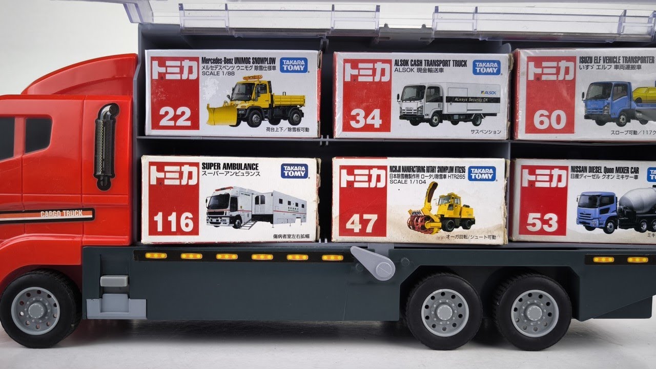 🚛 トミカ☆はたらく車コンボイ出動！消防車＆ブルドーザー完全収納☆｜Tomica Working Convoy 2025