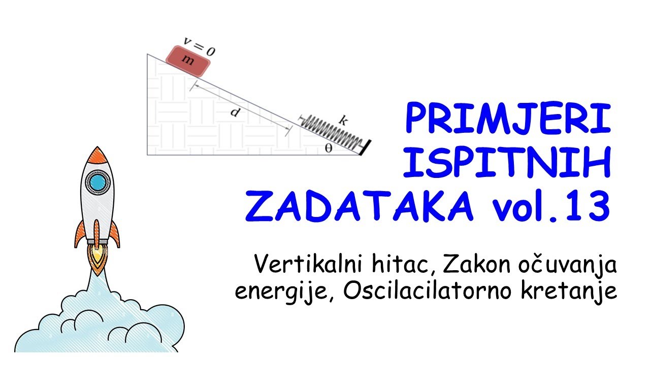 Primjeri ispitnih zadataka vol.13 (vertikalni hitac, energija i oscilacije) | Enginist Show Ep. 78