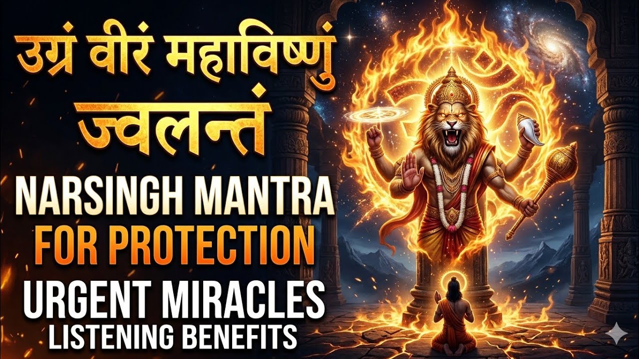 श्री नरसिंह मंत्र 🔥 | 108 बार जप से भय और बाधा दूर | Powerful Narsingh Mantra 2026 @AuraMaker19 