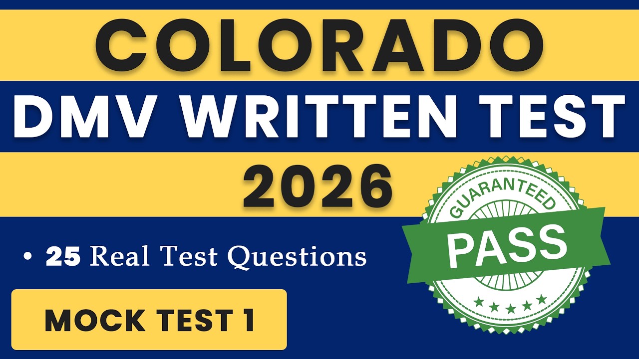 Письменный экзамен в DMV Колорадо 2026 | 25 самых важных вопросов | Экзамен на получение водитель...