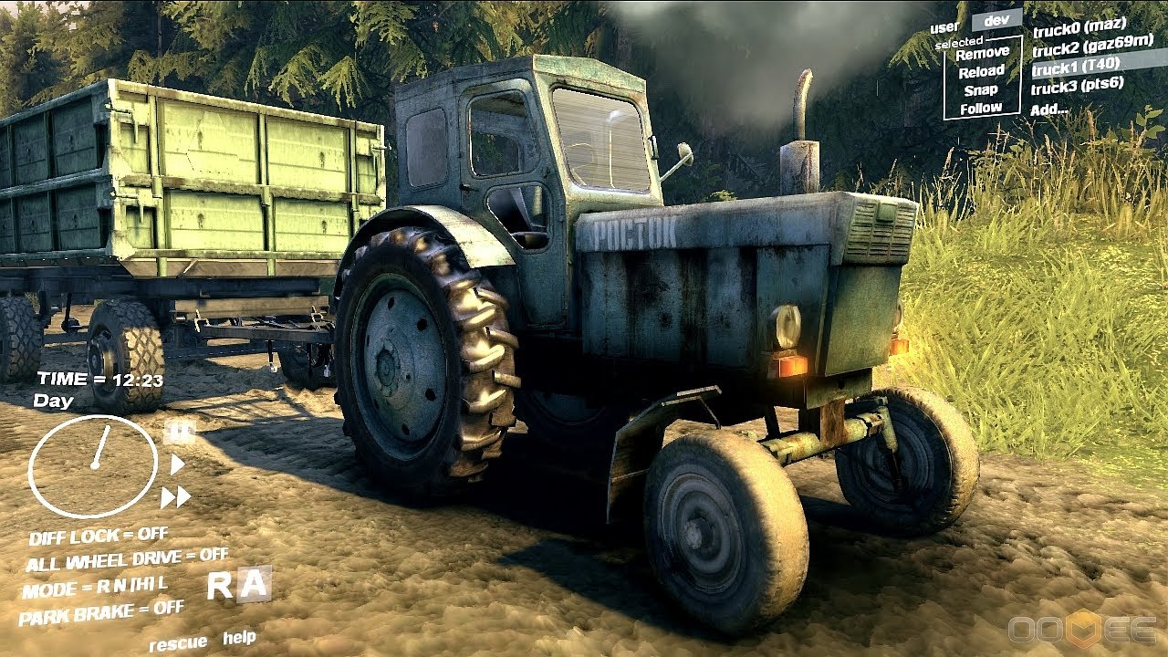 Spin Tires Dev Demo July 2013 - Tractor + Trailer Test Drive