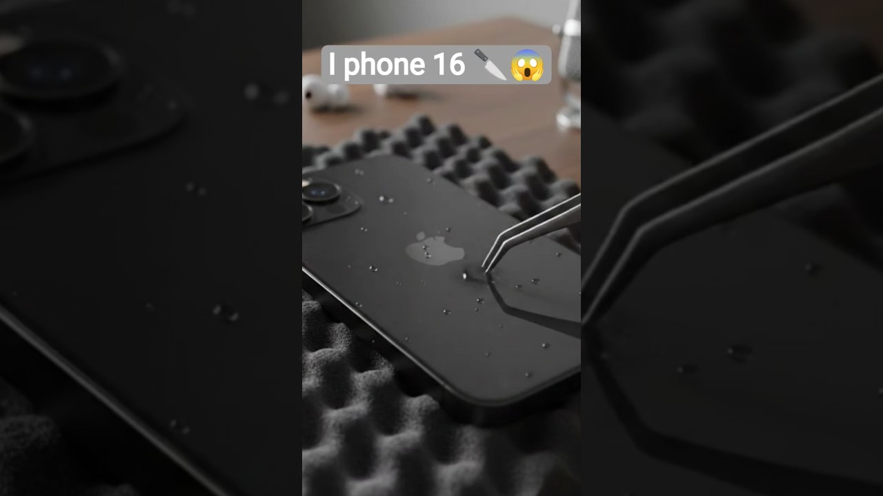 🔪📱 Black iPhone 16 vs KnifeOne cut… short circuit ⚡😵HEADPHONES ON 🎧.    