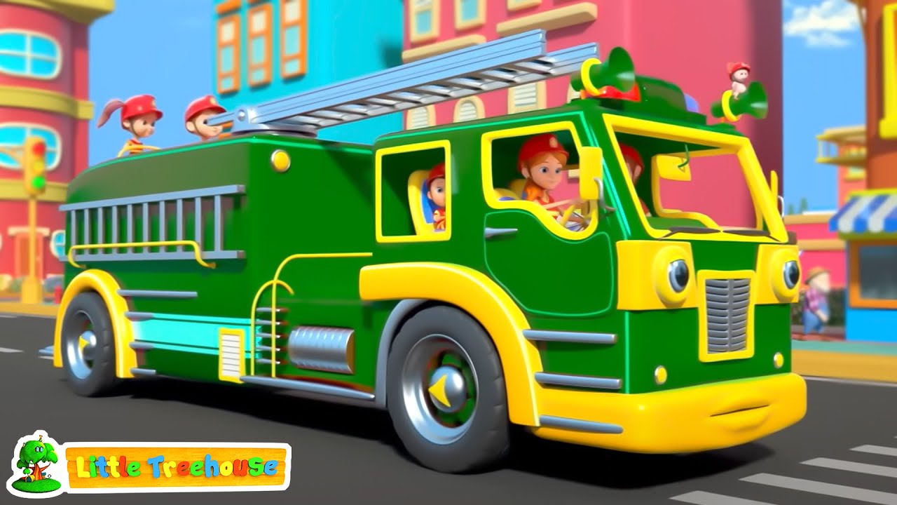 Ruedas En El Cami&oacute;n De Bomberos Canci&oacute;n Del Coche De Juguete De Emergencia