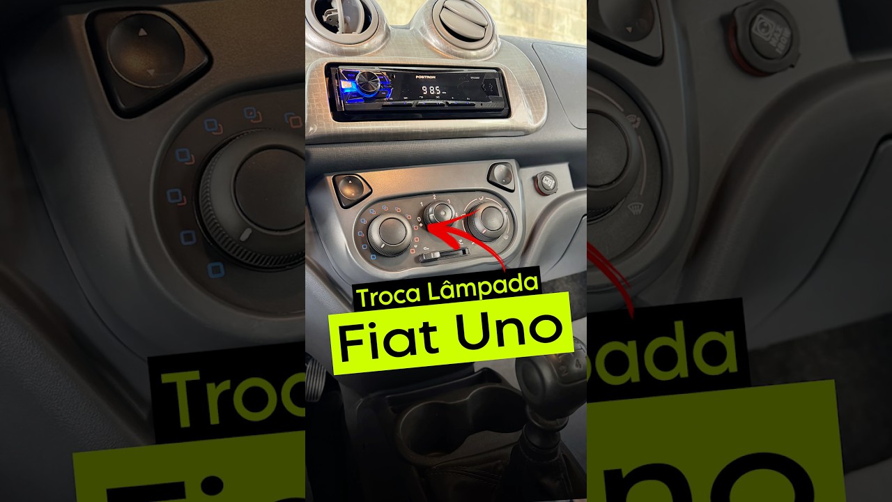 Troca de L&acirc;mpada Ilumina&ccedil;&atilde;o Ar-condicionado Fiat Uno ☑️ #fiat #uno #shorts