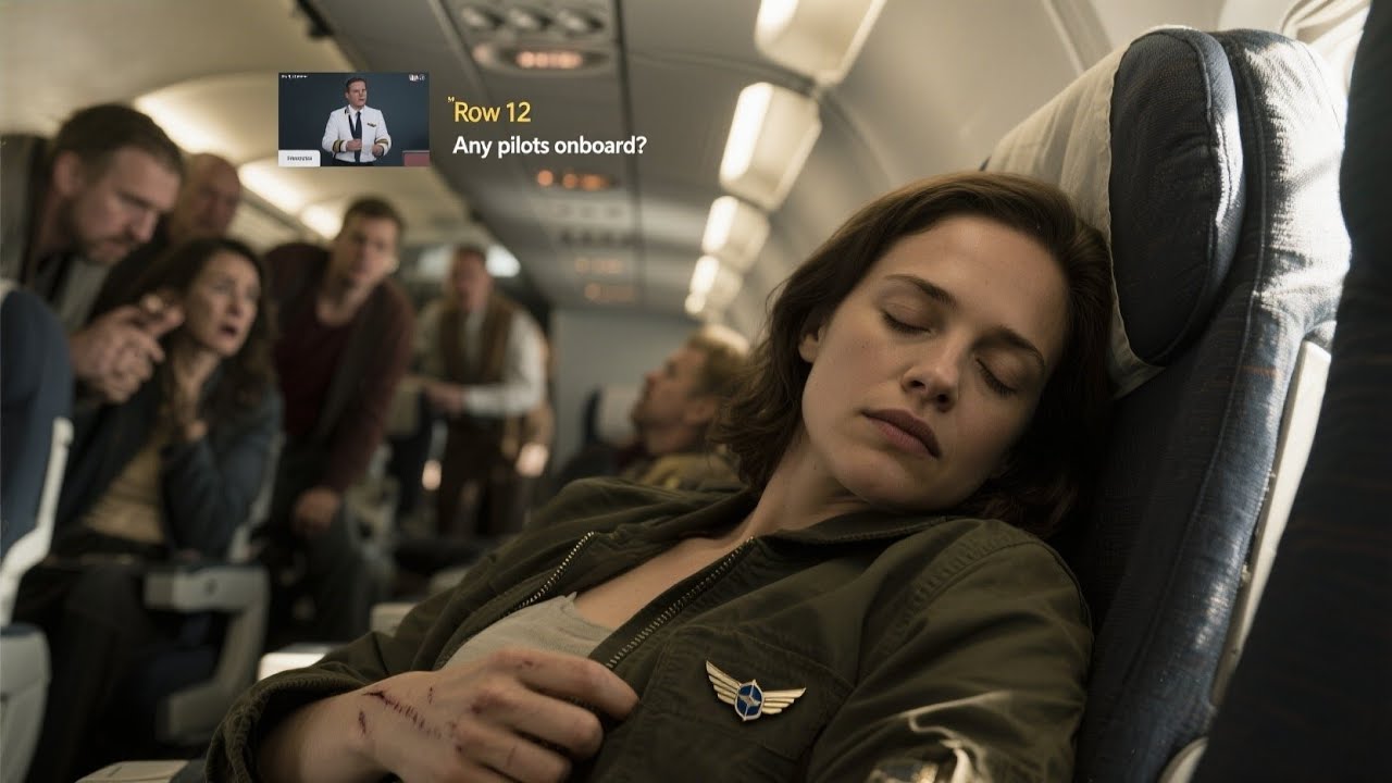 She Slept Quietly In Row 12— When the Captain’s Voice Asked, “Any Pilots Onboard?”Emotional Stories