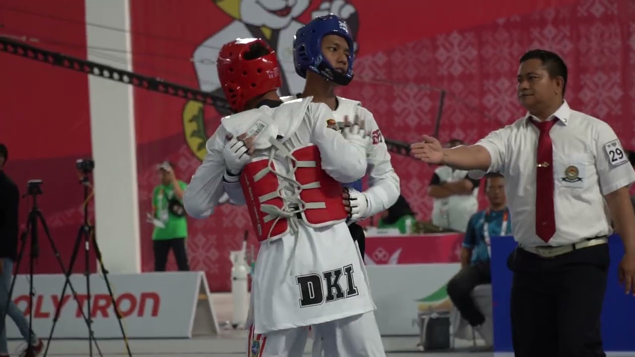 Video-1 : M.Thori-DKI vs Ariqfa Rasyid Indrayana-JATENG. Taekwondo PON XXI Sumut-Aceh 2024