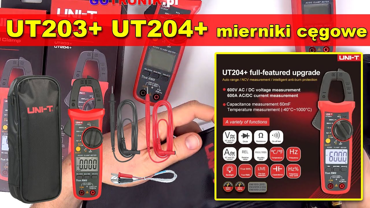 UT203+ UT204+ miernik cęgowy multimetr cyfrowy do pomiar prądu AC i DC UT204 plus UT203 Unit