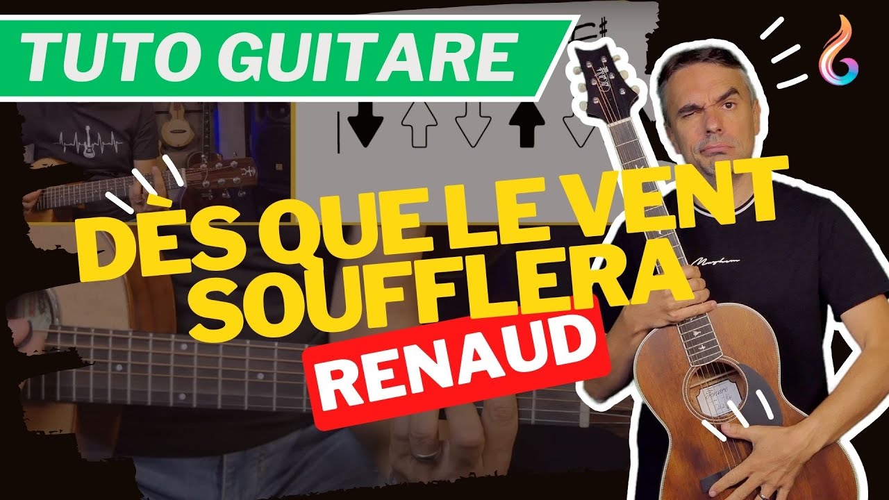 Dès que le vent soufflera Гитара — Урок для начинающих (Renaud)