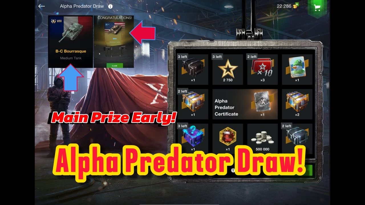 wot Blitz Alpha Predator Draw Crate Container Opening Main Prize Early in 4K! wotb WoT Blitz