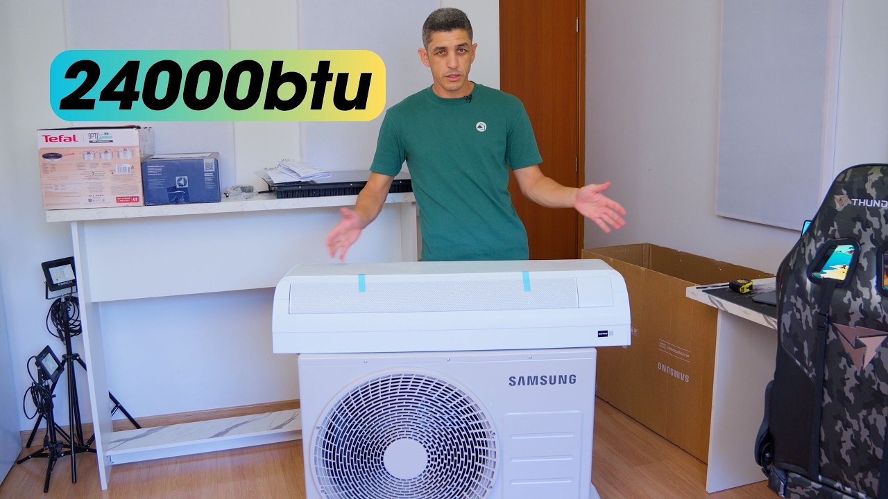 Ar Condicionado Samsung Windfree AI 24 mil btu quente frio Unboxing