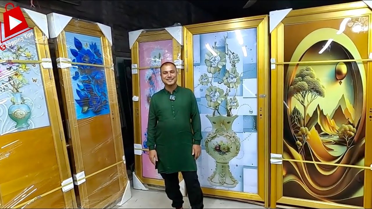 বেড রুমের জন্য🔥ডাবল টেম্পার অ্যালুমিনিয়াম গ্লাস ডোর। aluminium double tempered glass door