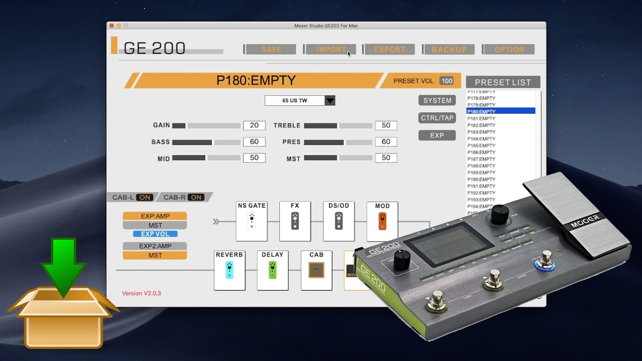 Loading Patches, Profiles & IR in the Mooer GE200