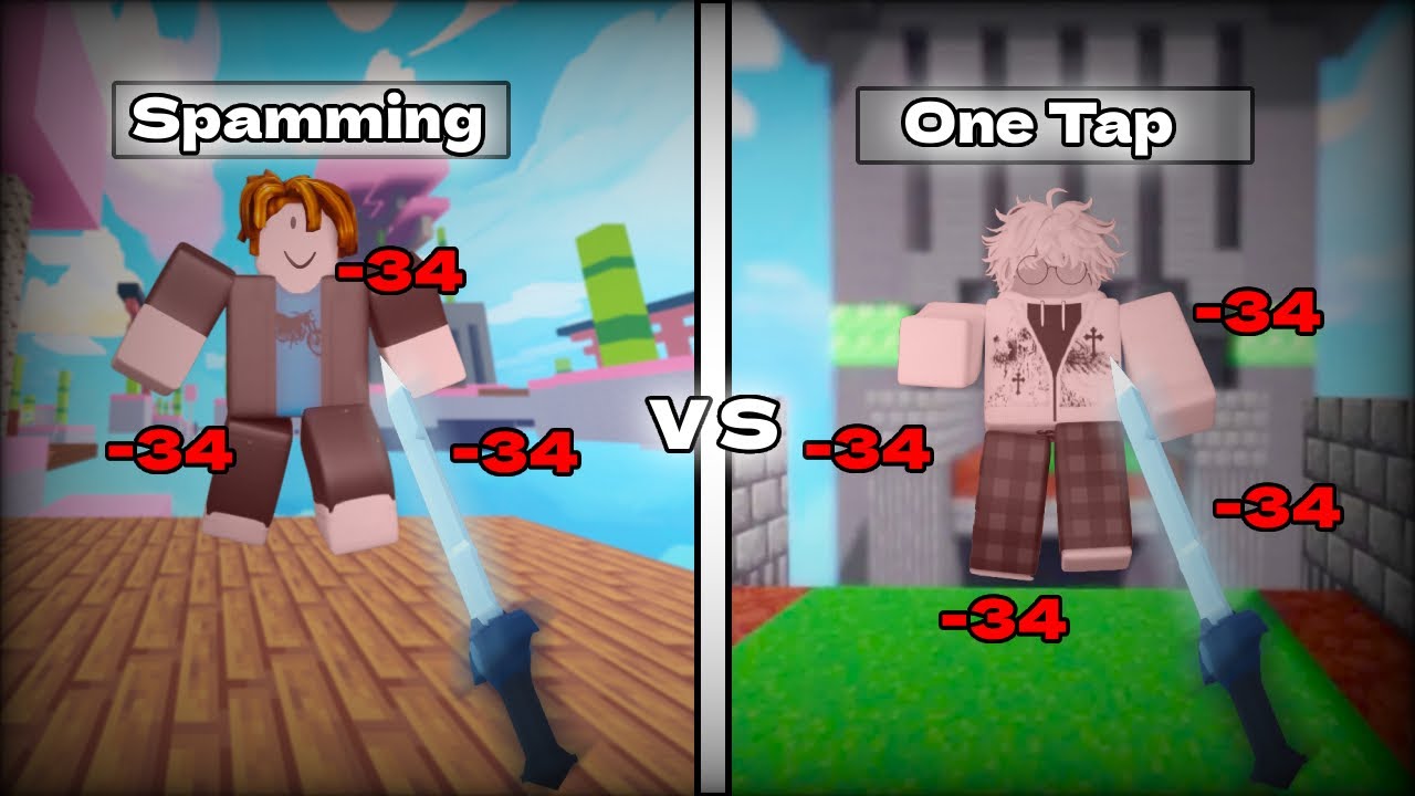 I tested which method for PvP is better One Tap or Spam (Roblox Bedwars)