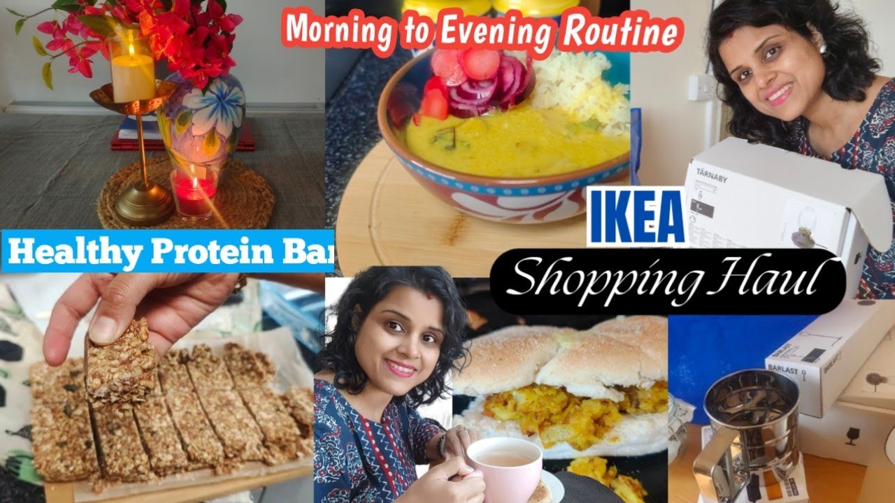 Cooking Vlog~Indian Mom Busy Morning to Night Routine~Healthy Recipes~ Protein bar~IKEA shopping