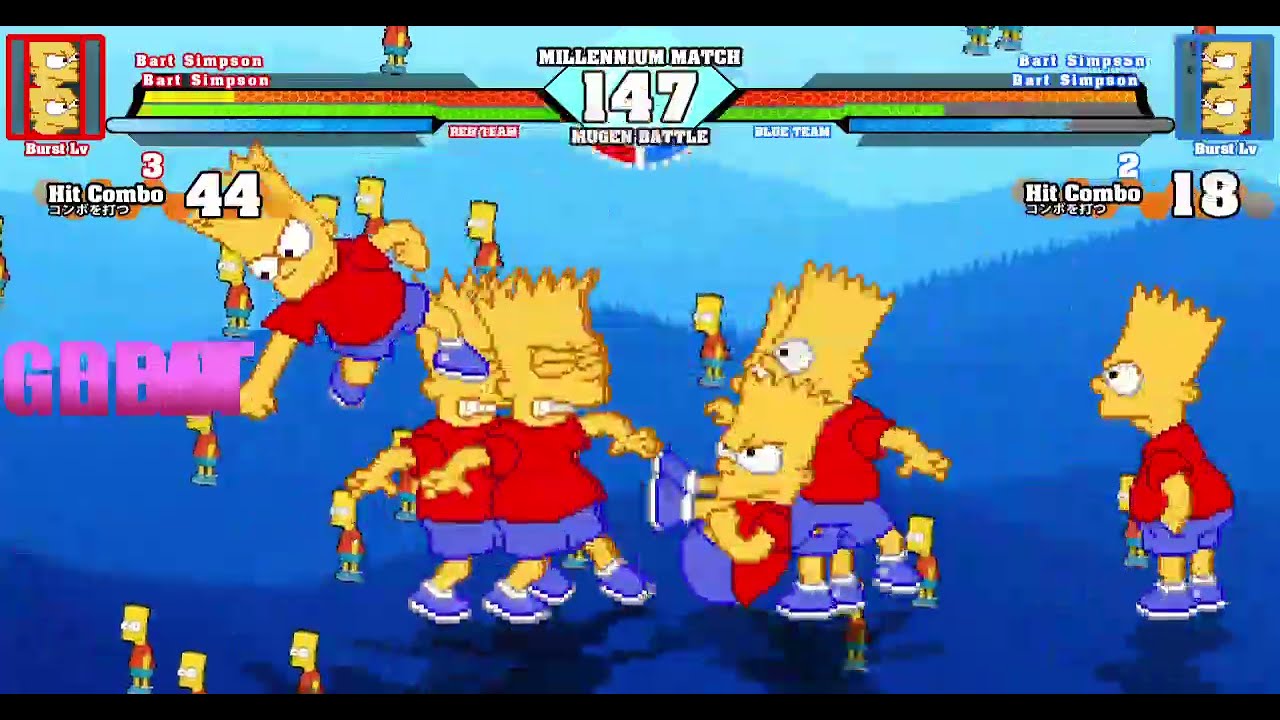Mugen Battle - Bart Simpson x4 VS Bart Simpson x4