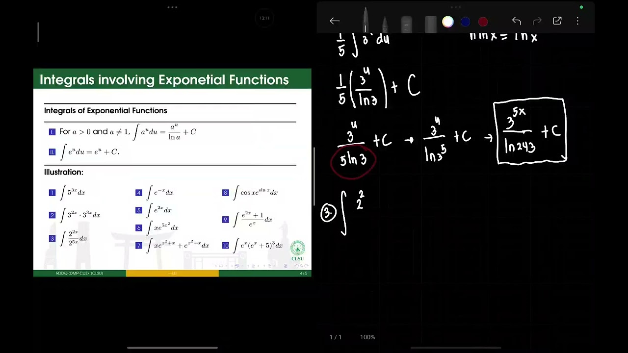 2.2. Integrals involving Exponential Function (Part l)