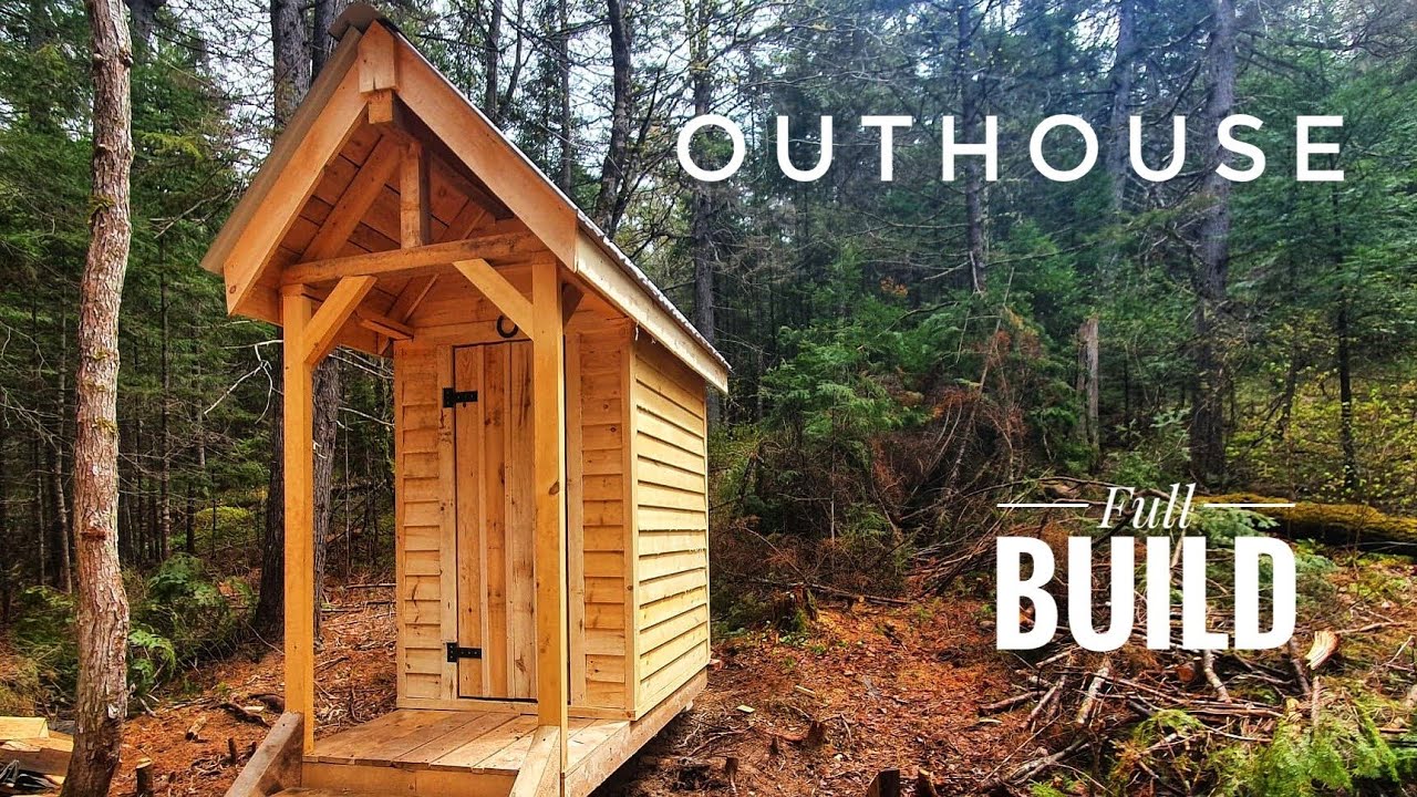 Outhouse Full Build | Start to Finish | Dovetail Log Cabin