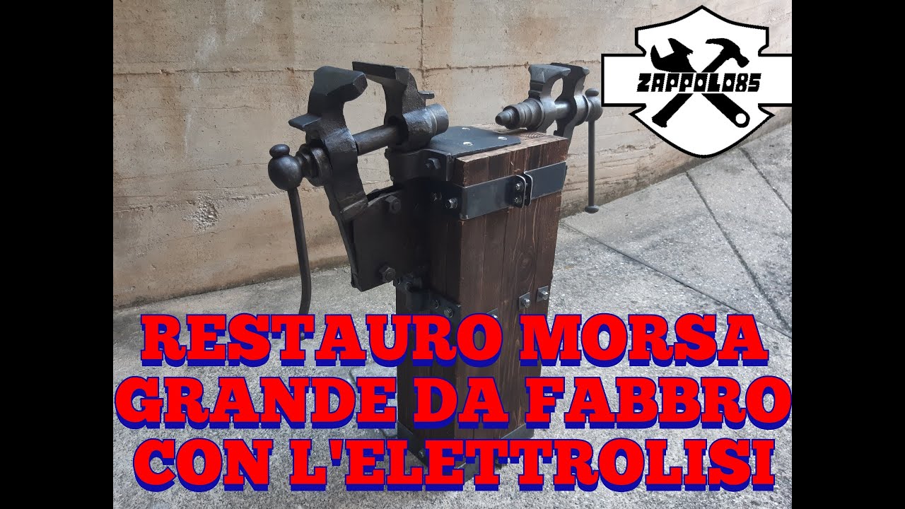 🛠Fai Da Te🛠 - ELETTROLISI, come ho restaurato la morsa da fabbro - ELECTROLISYS RESTORATION