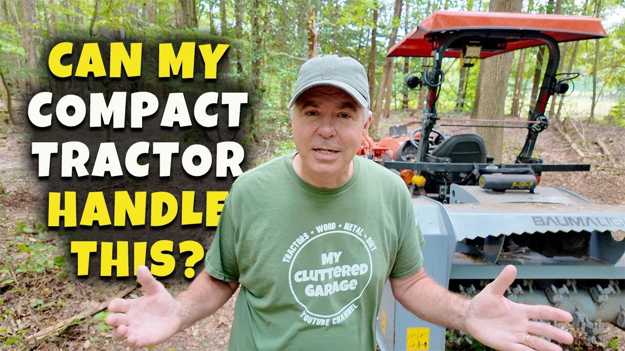 Running the Baumalight MP348 Brush Mulcher with my Kubota B2601 Compact Tractor - MCG Video 