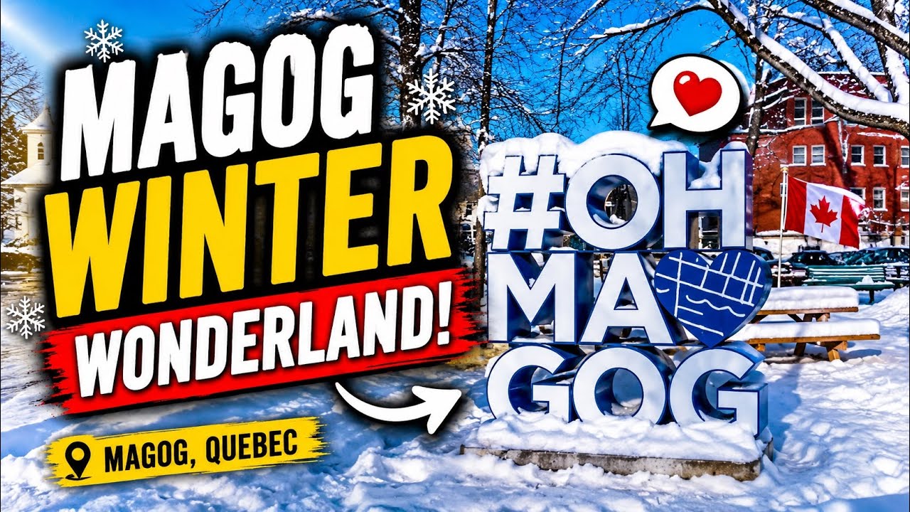 Quiet Winter Walk in Magog, Quebec ❄️ | Snowy Small Town in January