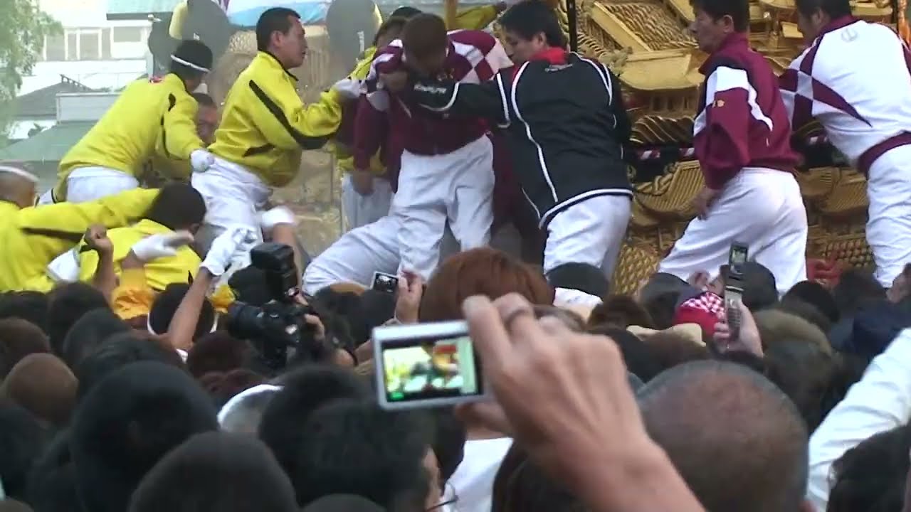 新居浜太鼓祭り　ザ、一宮神社　警察けが人が出ますよ！　大江　VS　中須賀　喧嘩特集ＳＰ２　平成２１年