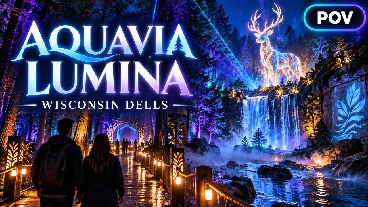 Aquavia Lumina Wisconsin Dells | Enchanted Night Walk POV Experience