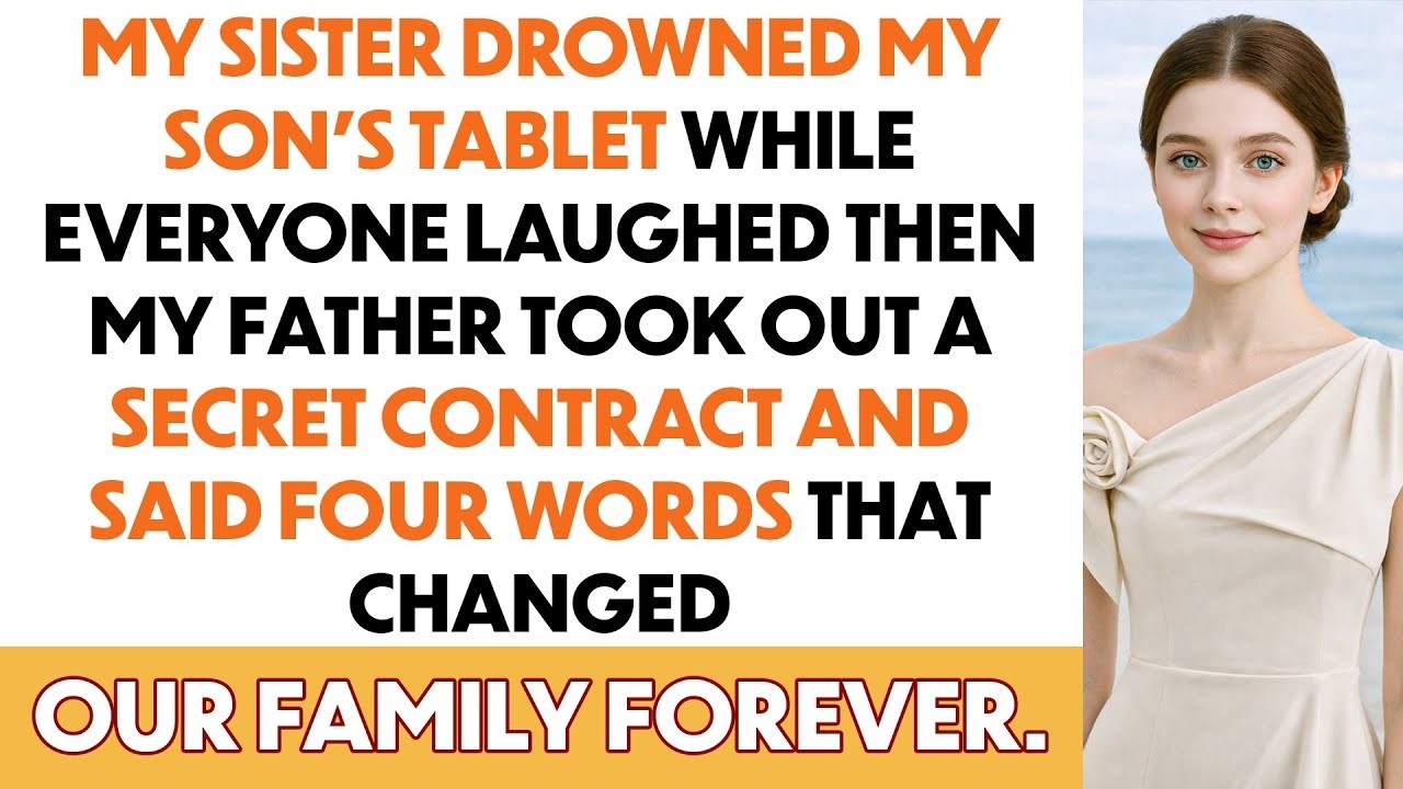My Sister Drowned My Son’s Tablet While Everyone Laughed—Then My Father Took Out...