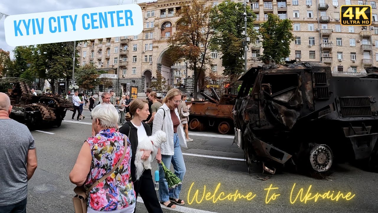 Kyiv City Center Walking Tour 20.08.2022. Ukraine, Europe. Virtual tour in Kyiv.