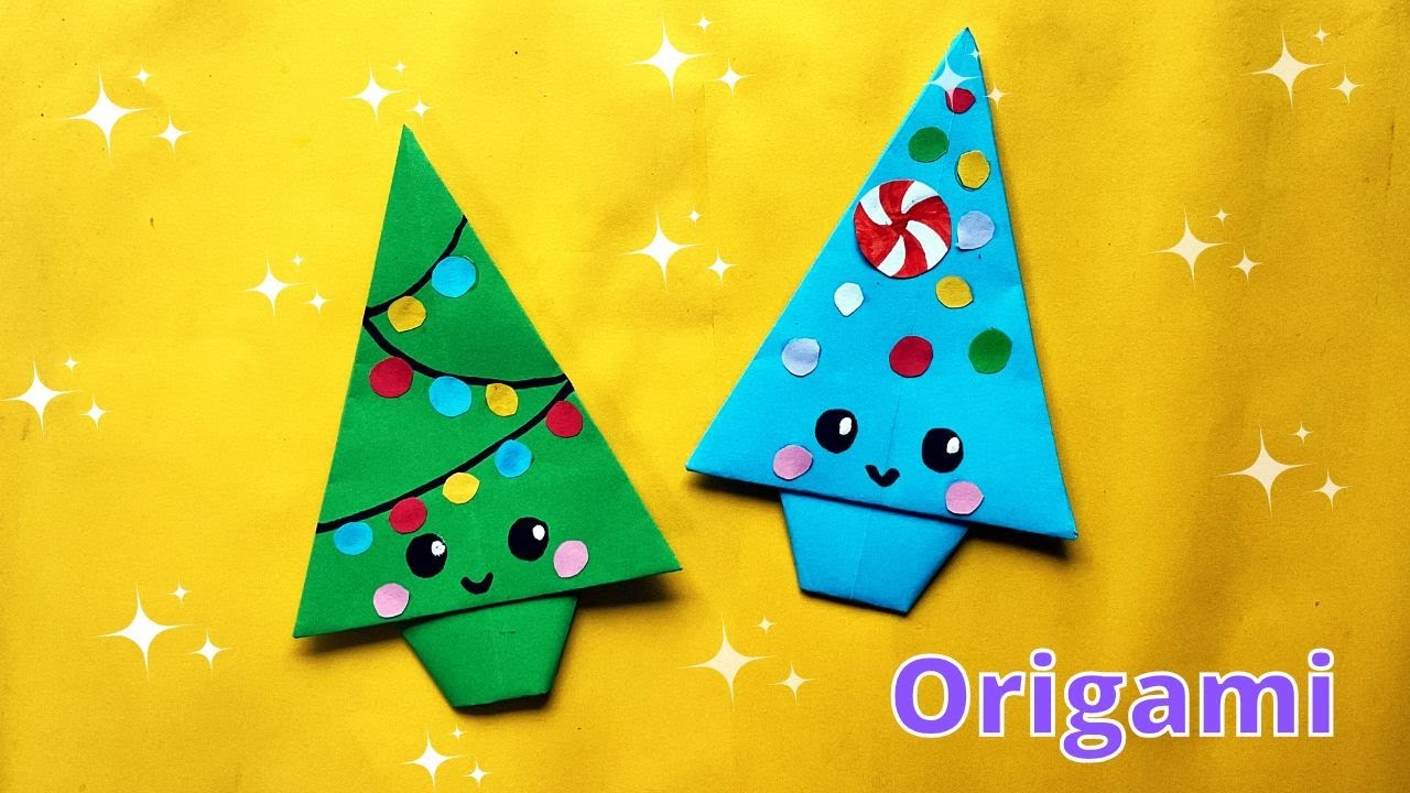★ DIY: 3 MINUTEN ORIGAMI!! - CUTE ORIGAMI KERSTBOOM VOUWEN ★ Knutselen met papier ★ Kerst knutselen