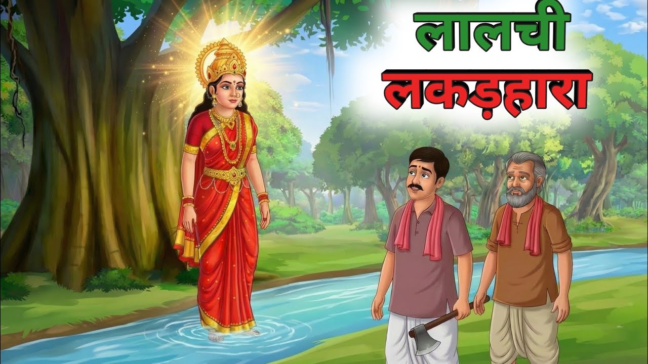 लालची लकड़हारा Lalchi lakadhara Cartoon Moral Stories in Hindi Samridhi Toon 